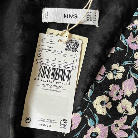 NWT MANGO Floral Print Midi Dress Size S - Picture 3 of 5